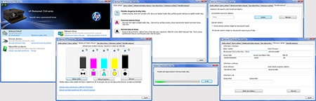 hp7510eaio - údržba tiskárny, kontrola barev, čištění tiskové hlavy