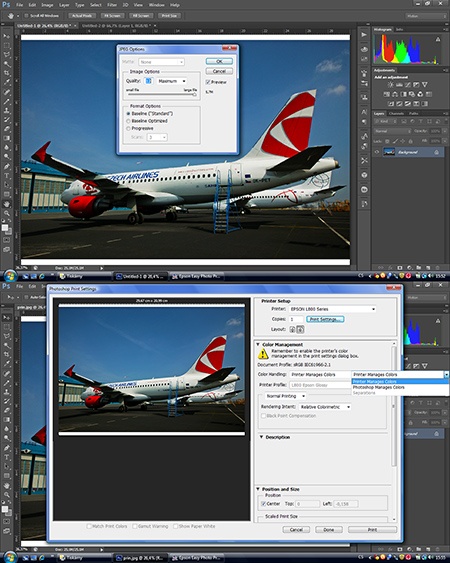Epson L800 - tisk via Adobe Photoshop CS6 Extended